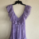 Lilac Lace Long prom Dress Party Dress 21th Birthday Outfits HZ1022