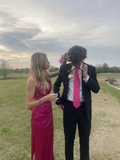 Sexy Mermaid Long Hot Pink Prom Dress 22th Birthday Outfits HZ1022