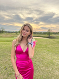 Sexy Mermaid Long Hot Pink Prom Dress 22th Birthday Outfits HZ1022