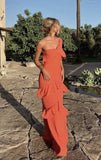 Elegant Mermaid Long One Shoulder Prom Dress 22th Birthday Outfits HZ1022