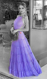 Elegant A line Lilac Long Tulle Prom Dress 22th Birthday Outfits HZ1022