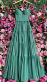 Elegant A line Long Green Prom Dress 22th Birthday Outfits HZ1022