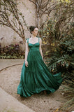 Elegant A line Long Dark Green Prom Dress 22th Birthday Outfits HZ1022