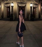 cute a line black straps homecoming dress 18th birthday outfits HZ1022