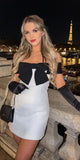 a line white satin off the shoulder homecoming dress 18th birthday outfits HZ1022
