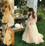 Champagne Tulle Off Shoulder Long Prom Dress 21th Birthday Outfits HZ1022