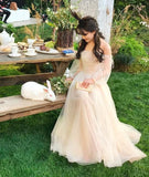 Champagne Tulle Off Shoulder Long Prom Dress 21th Birthday Outfits HZ1022