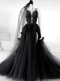 Black V Neck Backless Lace Prom Dresses 21th Birthday Outfits HZ1022