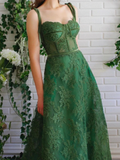 Green Lace Long Formal Graduation Dresses Birthday Outfits HZ1022