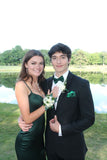 Simple Mermaid Dark Green Backless Long Prom Dresses Formal Dress HZ1022