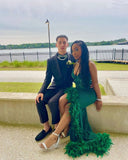 Elegant Mermaid Green Sequin Long Prom Dresses Formal Dress HZ1022