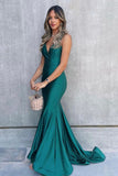 Elegant Mermaid Green Long Prom Dresses Formal Dress HZ1022