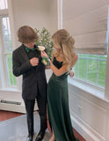 Elegant Mermaid Green Velvet Long Prom Dresses Formal Dress HZ1022