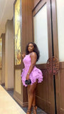 Sexy Sheath Straps Lilac Short Homecoming Dress HZ1022