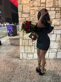 Sexy Sheath Strapless Black Short Homecoming Dress HZ1022