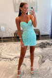 Lace-Up Hot Pink Corset Appliqued Bodycon Homecoming Dress HZ1022