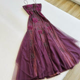 New Arrival Mermaid Spaghetti Straps Tulle Floor Length Prom Dresses HZ1022