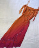 Pretty A Line Spaghetti Straps Chiffon Prom Dresses With Beads Evening Gowns HZ1022