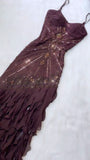 Pretty A Line Spaghetti Straps Chiffon Prom Dresses With Beads Long Evening Gowns HZ1022