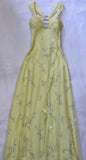 Pretty A Line Straps Yellow Chiffon Prom Dresses Long Evening Gowns HZ1022