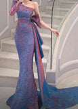 Pretty Mermaid One Shoulder Sequin Evening Dress Prom Dresses HZ1022