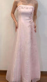 Pretty A Line Spaghetti Straps Pink Evening Dress Long Prom Dresses HZ1022