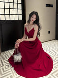 Pretty A Line Spaghetti Straps Red Knee Length Prom Dresses Evening Gowns Birthday Dress HZ1022