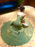 Pretty Mermaid Spaghetti Straps Olive Green Long Prom Dresses Evening Gowns HZ1022