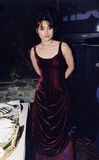 Chic Ball Gown Straps Burgundy Velvet Evening Dress Long Prom Dresses HZ1022