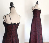 Chic A Line Spaghetti Straps Burgundy Tulle Evening Dress Long Prom Dresses HZ1022