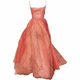 Pretty A Line Spaghetti Straps Orange Floor Length Evening Dress Tulle Prom Dresses HZ1022