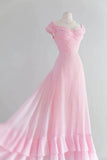 Chic A Line Sweetheart Pink Satin Long Evening Dress Prom Dresses HZ1022