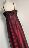 Sexy A Line Spaghetti Straps Burgundy Long Evening Dress Party Dress Prom Dresses HZ1022