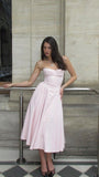 Modest A line Spaghetti Straps Pink Satin Prom Dresses Birthday Outfits HZ1022