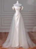 Vintage Sheath Off The Shoulder Satin Long Prom Dresses Party Evening Dress HZ1022