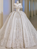 Princess French one-shoulder light luxury niche high-end high-quality texture floor-length wedding dress HZ1022