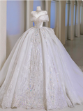 Princess French one-shoulder light luxury niche high-end high-quality texture floor-length wedding dress HZ1022