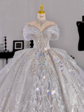 White princess French style high-end texture heavy luxury floor-length wedding dress HZ1022