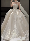 White French style tube top embroidered simple light wedding dress HZ1022