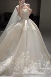 White French style tube top embroidered simple light wedding dress HZ1022