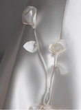 White sleeveless satin tube top elegant light wedding dress HZ1022