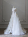 Unique White Elegant Lace Mermaid Wedding Dress HZ1022