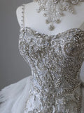 Shiny White Strapless Mermaid Luxury Wedding Dress HZ1022
