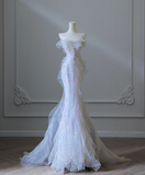 Dreamy Lilac Mermaid Tulle Sequin Prom Dress HZ1022