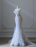 Dreamy Lilac Mermaid Tulle Sequin Prom Dress HZ1022