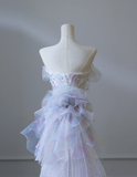 Dreamy Lilac Mermaid Tulle Sequin Prom Dress HZ1022