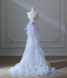 Dreamy Lilac Mermaid Tulle Sequin Prom Dress HZ1022
