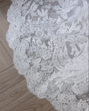 Elegant White Lace Long Sleeve Off-Shoulder A-Line Wedding Dress HZ1022