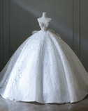 Dreamy Princess Strapless Rhinestone Back Strap Floor-Length Wedding Dress HZ1022