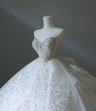 Dreamy Princess Strapless Rhinestone Back Strap Floor-Length Wedding Dress HZ1022